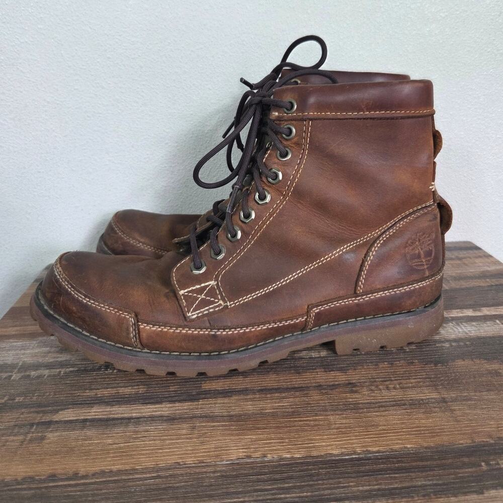 Timberland Earthkeeper Original Brown Leather Men's 6" Boots Size 9.5
